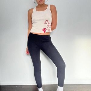 Waffle knit leggings